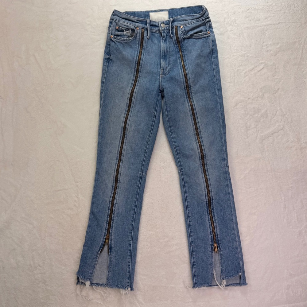 Mother‎ Rascal Zip Step Fray Jeans in Misbeliever Jeans Blue  25